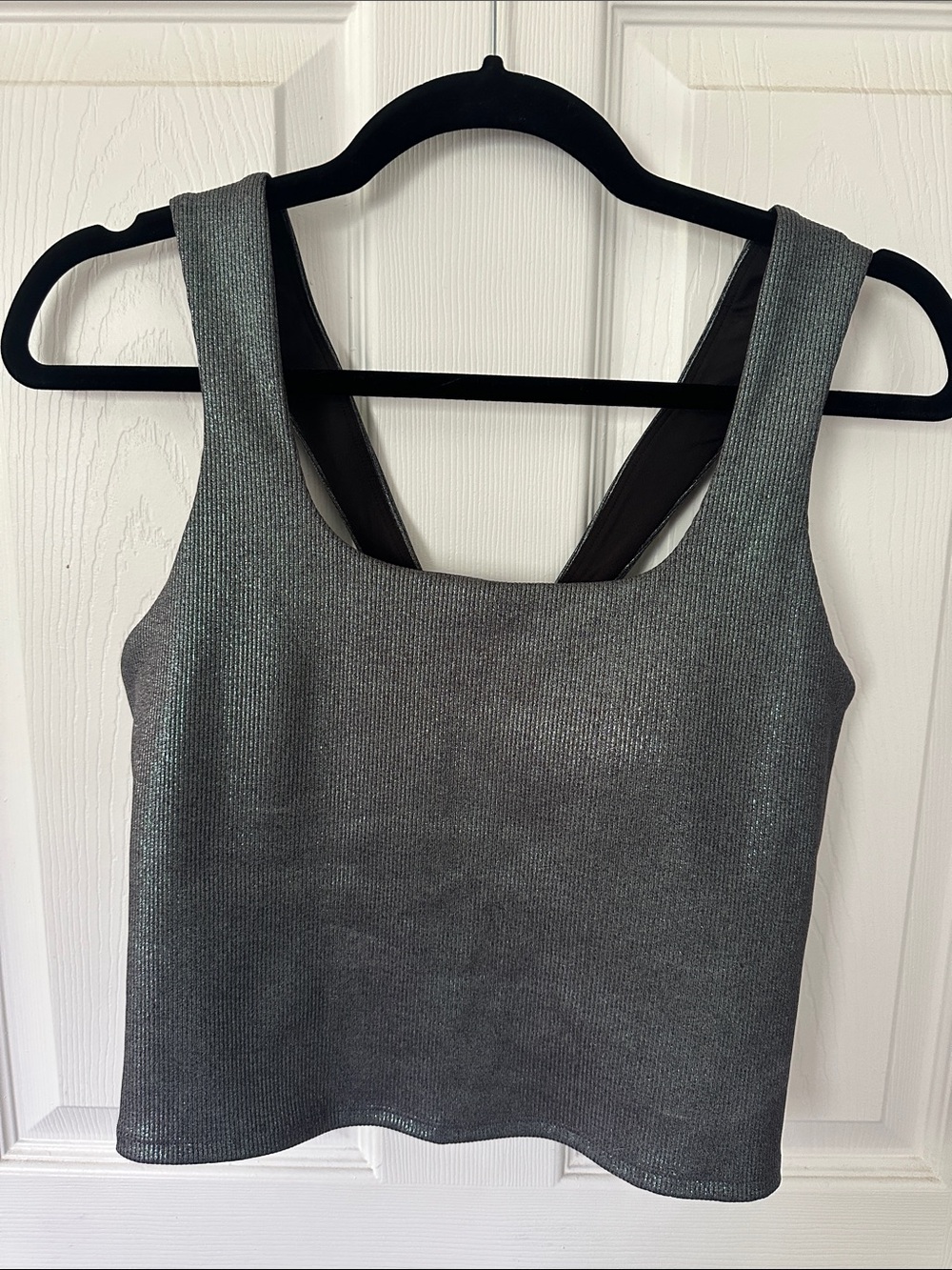 RARE Alosoft Ribbed Shimmer Chic Bra Tank